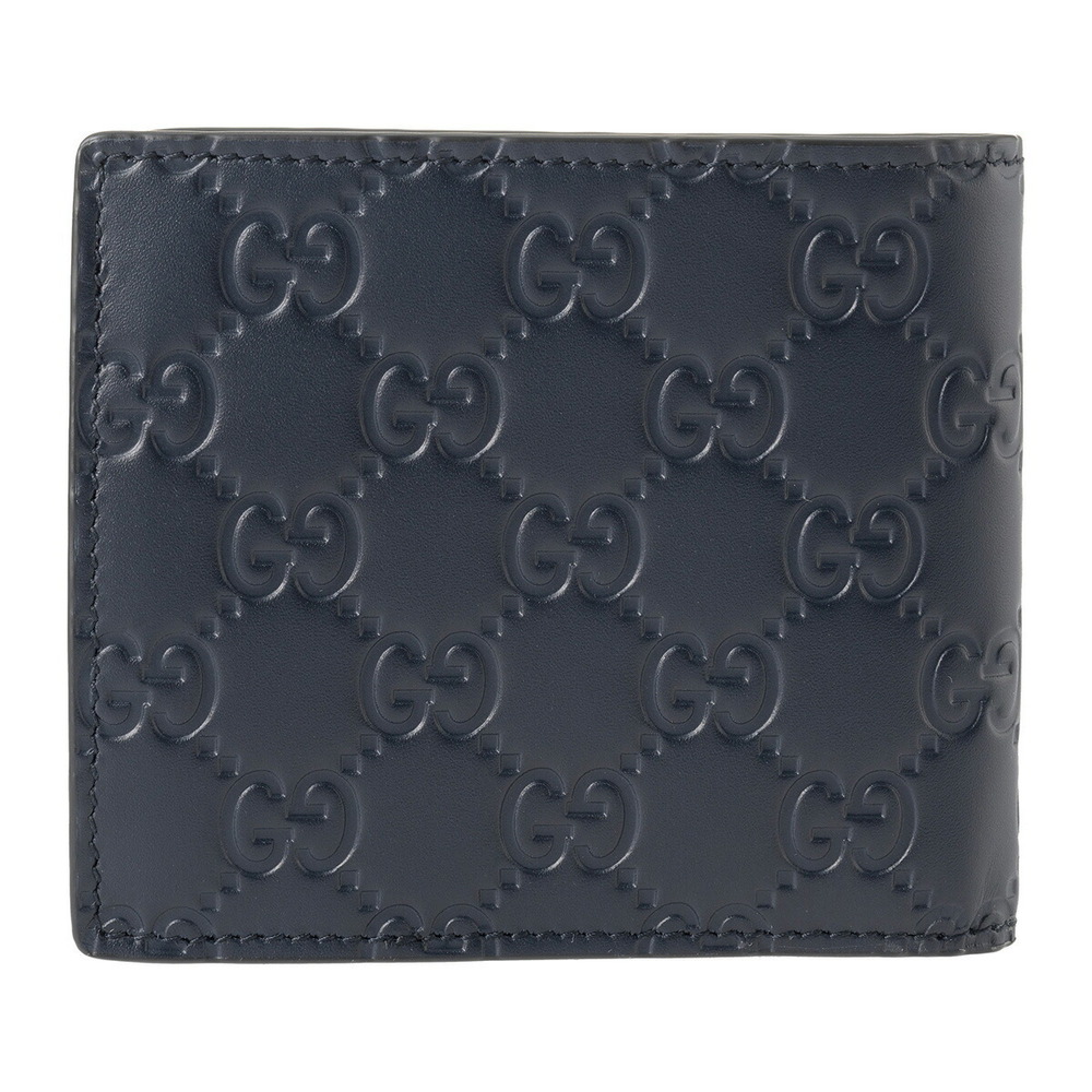 Gucci Guccissima Bifold Wallet Navy Blue - Picture 2 of 9